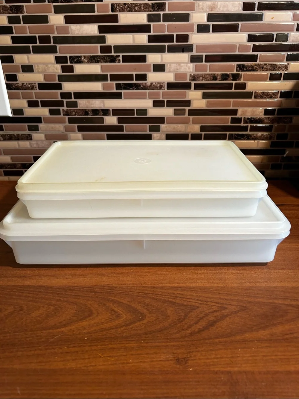 Set of 2 Vintage Tupperware Food Storage Containers with Lids